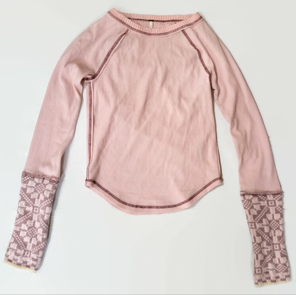 Free People Pink Reversible Thermal Top - Picture 4 of 13
